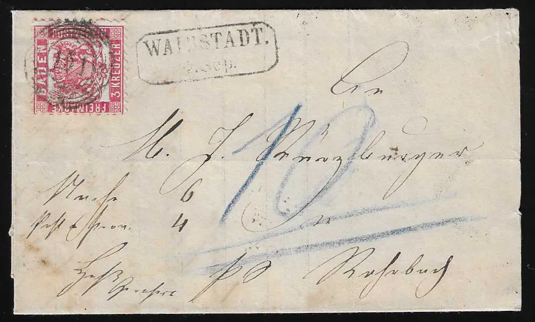 "151" along with Ra2 "Waibstadt" on three letters with different issues