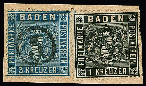 "5" ideal on decorative piece with 1 and 3 Kr., signed Dietrich