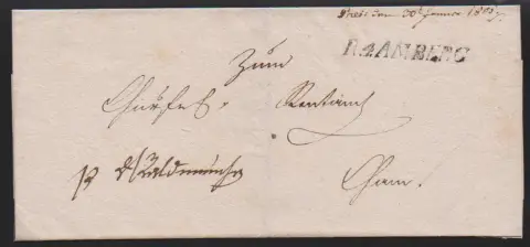 "Amberg", 1656, dekorativní místní dopis "Churfürsten" Ferdinandu Maria von Amberg, navíc velký L1 "Amberg" na datovatelném dopise 1793, jakož i L1 "R.4.…
