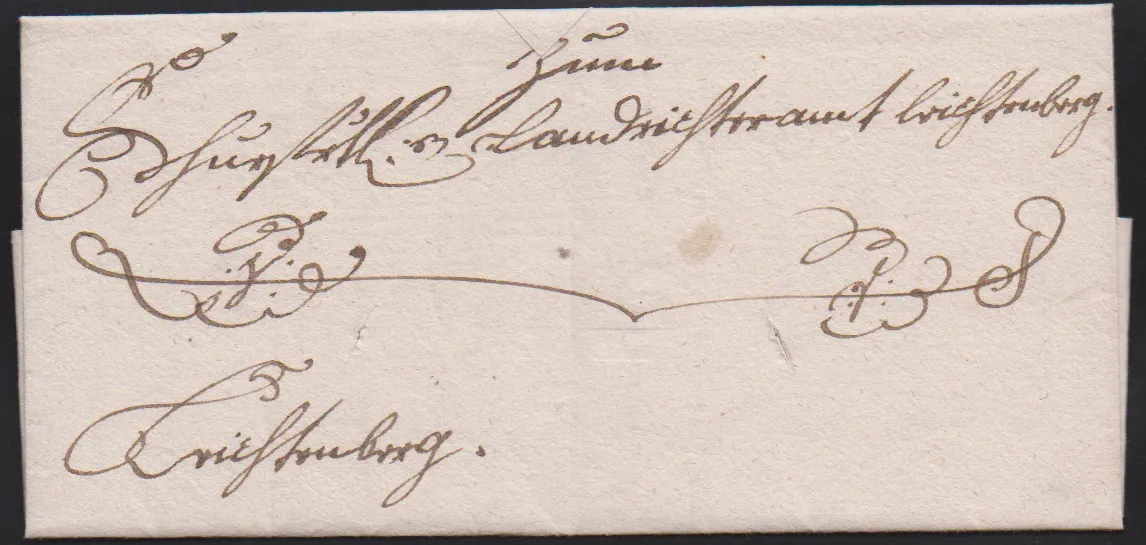 "Amberg", 1791, Altbrief mit innen besonders dekorativem Briefbogen von Theodor, Herzog von Bayern