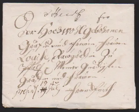 "Ansbach", 1782/99, dva dopisy s ručně psanými poznámkami, dále první L1 "V. ANSPACH" v červené 1796 a černé (brzy 1781) na dvou dopisech, L1…