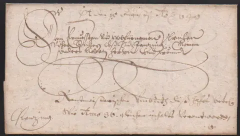 "Kling", 1640, dekorativer Schnörkel-Altbrief mit Inhalt nach Penzing