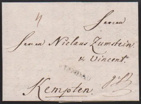 "Lindau", 1787-98, vier Briefe mit handschriftlichen Aufgaben, dazu Brief 1790 mit erstem L1 "v. LINDAU", sowie Brief 1801 mit zweitem L1 "R.3. LINDAU"