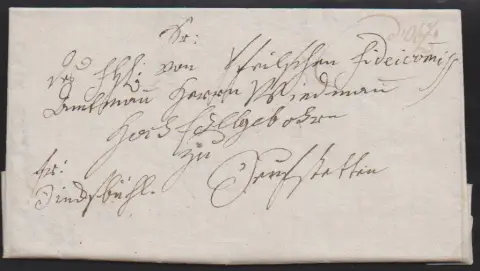 "Oberzenn", 1795, lettre avec rare dépôt ms. "d 'Obz.", ainsi que le L1 "OBERZEEN. R.3" sur lettre 1802