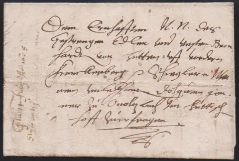 "Würzburg", 1608, lettre ancienne avec contenu à Bernhard von Hutten à Frankenberg p. Schleyen