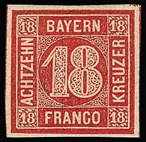 18 Kr. rouge cinabre, pièce de choix non oblitérée à larges marges avec parties de la gomme originale. Non oblitérée une marque rare, signée Brettl avec certificat. Mi. 1200,-