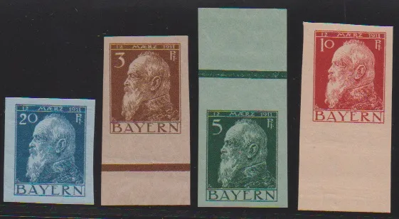3 to 20 pf. Ludwig in type II imperforate mint never hinged, signed Mi. 255,-