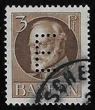 3 Pfg. Ludwig with "E" perforation used, signed Pfenninger. Mi. 140,-