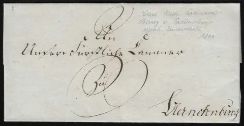"Braunschweig", 1800, lettre avec signature autographe à l'intérieur de Carl Wilh. Ferdinand, duc de Braunschweig