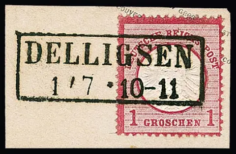 "Delligsen", Ra2 de réexpédition net sur fragment de lettre avec 1 Gr. Brustschild, qualité cabinet