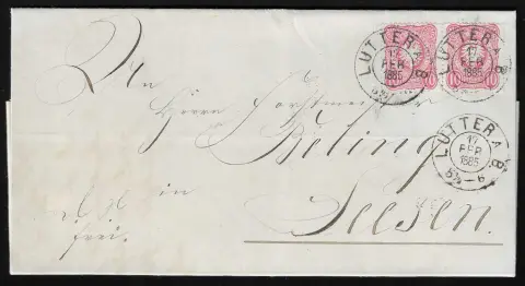 "Lutter a.B.", nachverw. K2 auf Brief mit waager. Paar 10 Pfg.