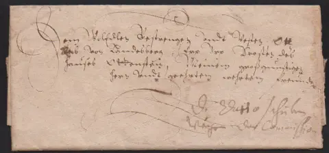 "Wolfenbüttel", 1621, früher Schnörkel-Altbrief