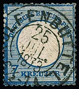 "Wolfenbüttel", nachverw. K2 als seltene Währungsfremdentwertung auf 7 Kr. kleines Brustschild