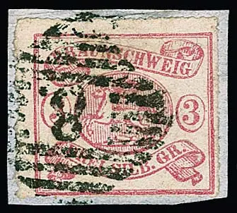 3 Sgr. karmínově růžová, kabinetní kus dopisu s NS "8" (Braunschweig), signováno Rohr, fotoexp. Brettl. Mi. 650,-