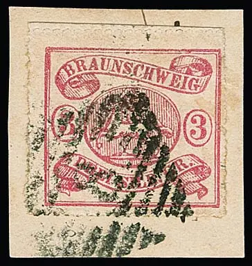 3 Sgr. lila růžová na kabinetním kusu dopisu s NS "8", signováno Brettl, Engel, Thier. Mi. 650,-