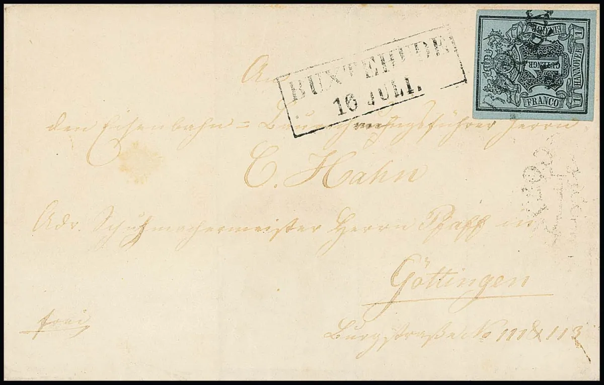 "Buxtehude", L1 applied crosswise as pre-cancellation, Ra2 alongside, on small letter 1 Ggr.