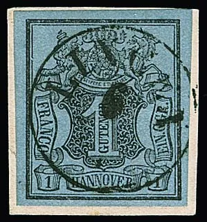 1 Ggr. noir/bleu-gris sur fragment de lettre de luxe avec K1 noir centré "Lingen", signé Kruschel, plus 1 Ggr. noir/gris-vert détaché avec K1 bleu "Lingen"