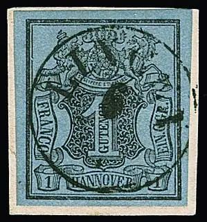 1 Ggr. zwart/grijsblauw op luxe briefstuk met gecentreerde zwarte K1 "Lingen", gesigneerd Kruschel, plus 1 Ggr. zwart/grijsgroen los met blauwe K1 "Lingen"