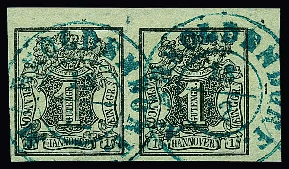 1 Ggr. black/grey-green in cabinet pair from the upper right sheet corner with K2 "Markoldendorf"