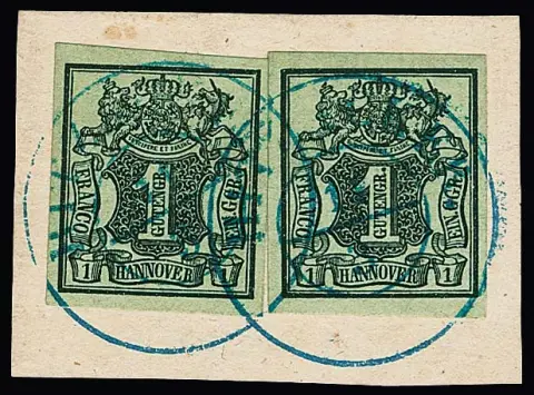 1 Ggr. lichtbruingroen, drie kabinetbriefstukken, K2 "Hitzacker" (met twee breedgerande zegels), "Osterholz" en "Schnackenburg"