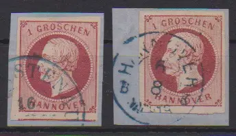 1 Gr. rouge vin, impression grossière et fine, chaque pièce de lettre de cabinet, photo exp. Berger. Mi. 410,-