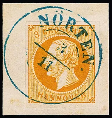 3 Gr. dunkelorange auf Kabinettbriefstück mit zentr. K2 "Nörten", sign. Krause
