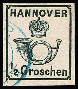 1/2 Gr. zwart, licht gestempeld kabinetstuk, foto-expertise Jäschke-L. Mi. 250,-