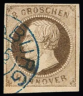3 Gr. grijsbruin, gestempeld kabinetstuk, foto exp. Jäschke-L. Mi. 300,-