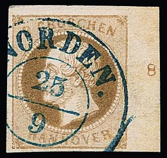 3 Gr. grijsbruin, rechter velrand met K2 "Norden" helder en rijnummer "8"