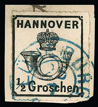 1/2 Gr. zwart, normaal doorstoken prachtbriefstuk, gesigneerd Engel. Mi. 350,-