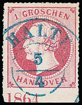 1 Gr. růžová, kabinetní kus spodního okraje s centr. K2 "Halte" a dole s letopočtem "1864" (pozice I)