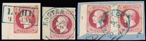 1 Gr. roze, tien verschillende linker gestempelde randstukken, rijnummers "1" tot "12", zonder "6" en "11", compleet incl. twee velhoeken
