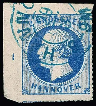 2 Gr. blau, linke obere Kabinett-Bogenecke mit K2 "Hannover", Rz. "1", sign. Krause
