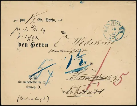 Hannover retour envelop "Hierin ein unbestellbarer Brief, franco 0" met K2 "Hannover" naar Lüneburg, vandaar doorgestuurd naar Arnstadt. Gebruikte…