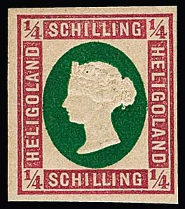 1/4 Sch. rose/vert, le nouveau tirage de Berlin de 1879 dans la rare variante découpée (tirage seulement 800 ex.)