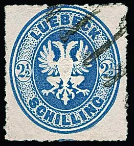 2 1/2 Sch. blauw (gesigneerd R.F. Engel en foto-expertise Brettl) evenals 4 Sch. okerbruin, elk gestempelde kabinetstukken, Mi. 630,-
