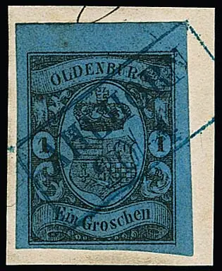"Ahlhorn", Ra2 op kabinet briefstuk 1 Gr. zwart/blauw van de bovenrand