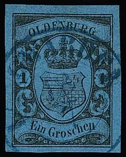 "Langwarden", velmi vzácný K2, podle Hb. používaný pouze od 26.4. do 16.10.1860, jasný a vycentrovaný na širokomarginálním kabinetním kuse 1 Gr.