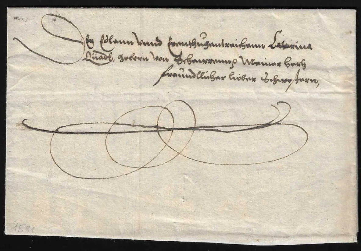 "Saarburg", 1581, lettre ornée décorative et ancienne