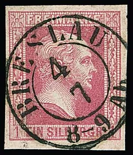 1 Sgr. karmin, Luxusstück mit "blickfreiem" K2 "Breslau"