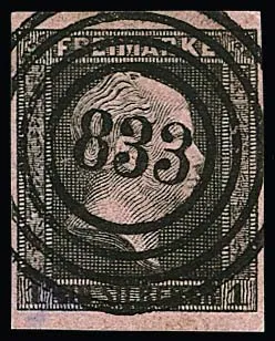 "833" (Lessen) ideal zentrisch auf Luxusstück 1 Sgr.