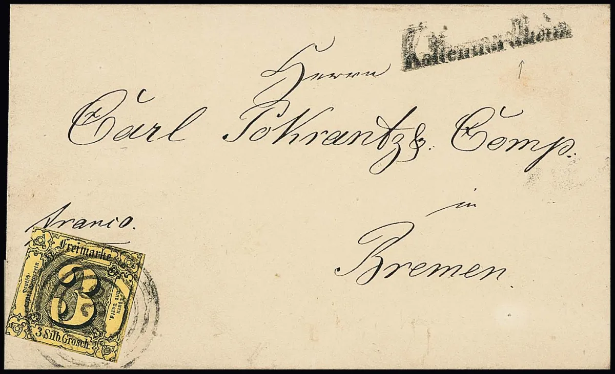 "236" and rare Neben-L1 "Kaltennordheim" in cursive type on letter 3 Sgr.