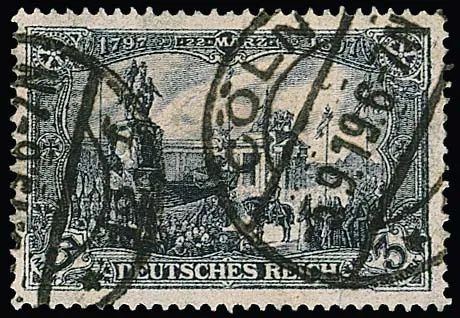 3 Mk. war printing, good perforation, perfectly cancelled, certificate Jäschke-L. Mi. 650,-