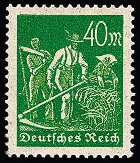 40 Mk. groenachtig olijfgroen, perfect postfris, certificaat Fleiner. Mi. 800,-