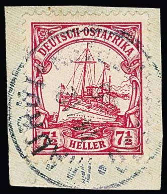 "Maurui Usambarabahn", K1 1906 auf Briefstück 7 1/2 H.