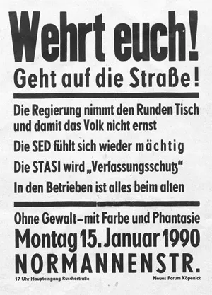 Neues Forum – Wehrt euch! Geht auf die Straße!