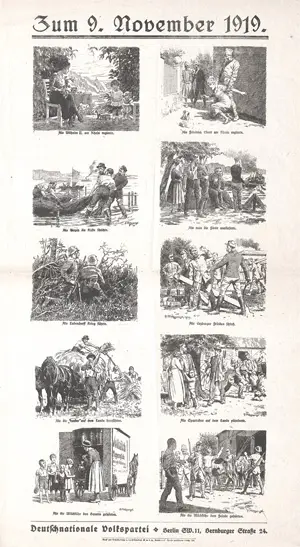 Voor 9 november 1919 – Politieke geïllustreerde prent met 10 houtsneden van Herbert Rothgaengel