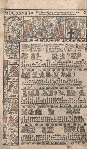 Augsburger Bauernkalender – 1627. Fragment eines Einblattdrucks
