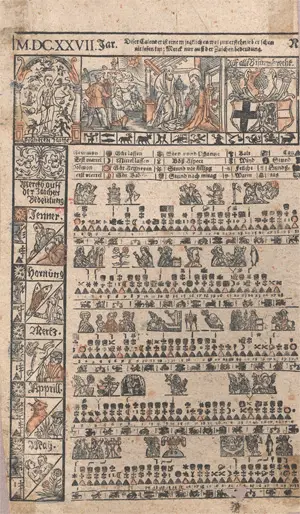 Augsburgse boerenkalender – 1627. Fragment van een eenbladige druk