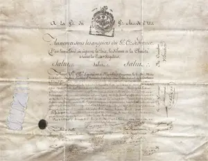 Grand Orient de France – Certificat d'initiation de la loge mère pour Friedrich von Romberg.